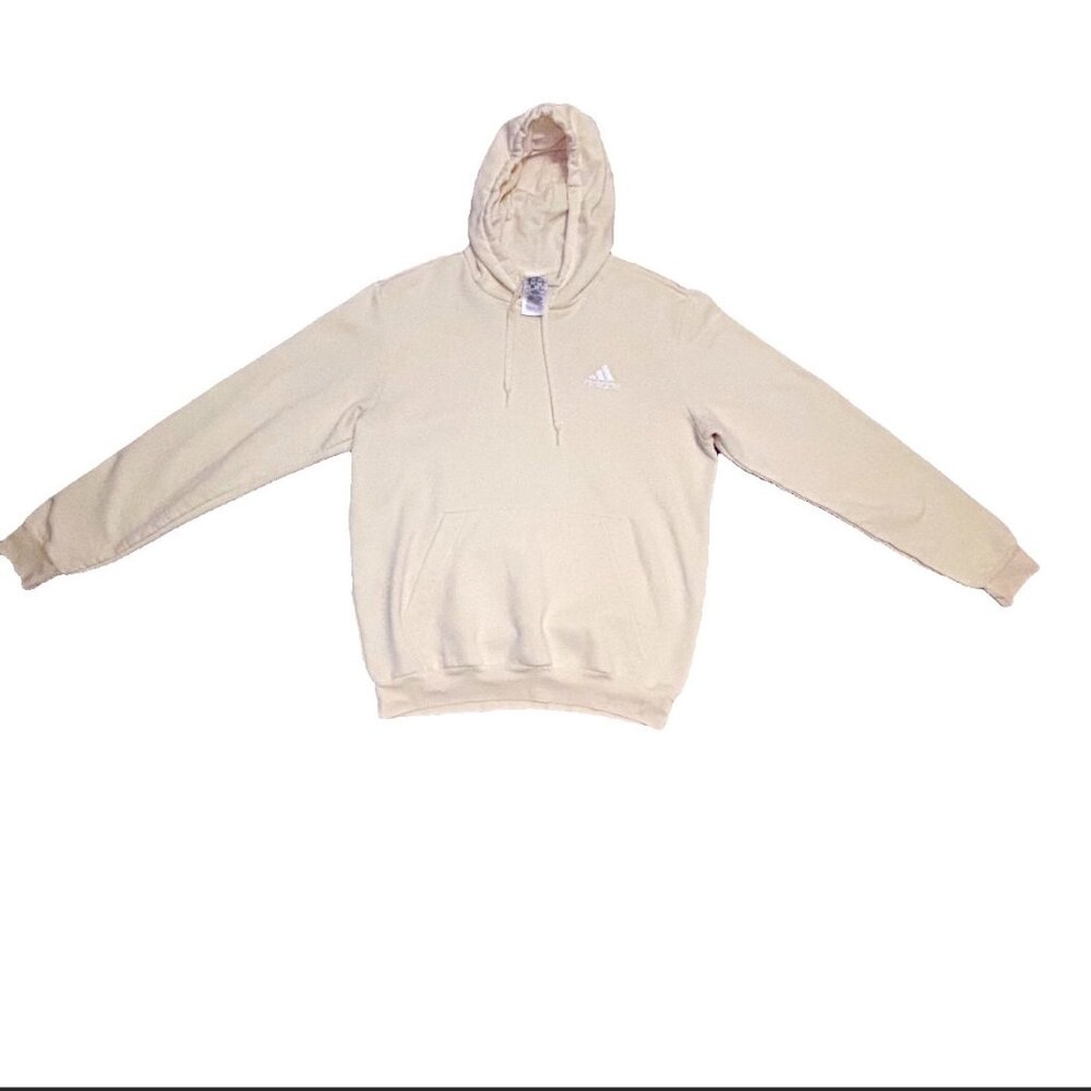 Adidas Essentials Fleece Hoodie Sweatshirt Yellow Men's size Medium - Picture 2 of 7